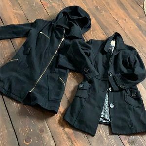 Two black pea coats for price of one!!!